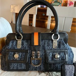 DIOR VINTAGE DENIM FLIGHT BAG